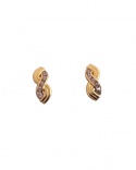 Pendientes Infinito circonitas oro amarillo 750