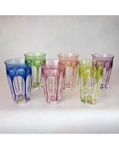 Boite 6 verres couleur Lady Hamilton cristal Moser