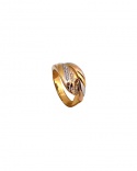 750 Yellow Gold Tricoloured Snake Rings with Diamonds