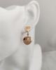 Boucles d'oreilles longues doubles coeurs zircon or jaune 750