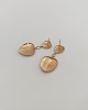 Boucles d'oreilles longues doubles coeurs zircon or jaune 750