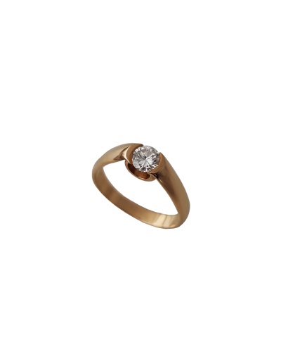 Bague solitaire diamant or jaune 750