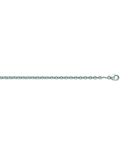 Chaine forçat ronde or blanc 750 45 cm 1.3 mm