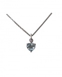 750 White Gold Aquamarine Heart Necklace Roure