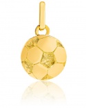 Pendentif ballon de foot plat or jaune 750