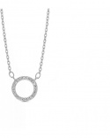 925 Silver Rhodium Necklace with Circle Zirconiums