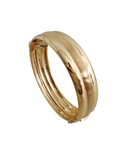 Bracelet jonc ouvrant ciselé or jaune 750 16 mm