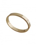 750 Yellow Gold Bracelet with Opening Square Tube 10 mm