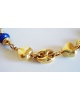 Bracelet lapiz-lazuli perle or jaune 750