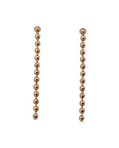 Boucles d'oreilles chaine boules or jaune 750