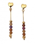 750 Yellow Gold Heart-Shaped Earrings Amethyst Citrines