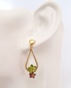 Boucles d'oreilles péridot et grenats fleurs or jaune 750