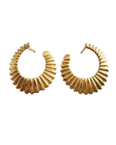 Boucles d'oreilles demi spirale or jaune 750