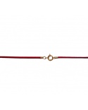 750 Yellow Gold Red Leather Cord