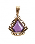 Pendentif réversible améthyste or jaune 750