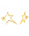 Silver Vermeil Flat Star Earrings