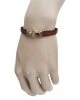 Bracelet homme cuir anneau or jaune 750