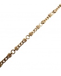 Bracelet gourmette godrons or jaune 750 femme