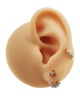 Boucles d'oreilles devant-derrière zirconiums or jaune 750