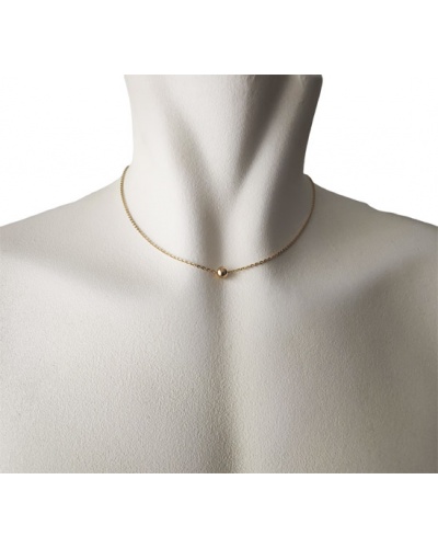 Gargantilla choker forzada bola oro amarillo 18k