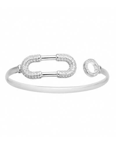 Brazalete esclava abierta plata 925 circonitas Caplain Paris