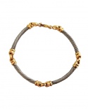 Steel cable and gold articulated bracelet