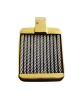 Colgante placa rectangular para hombre cable acero y oro 18k