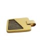 Colgante placa rectangular para hombre cable acero y oro 18k