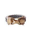 Anillo mixto cable acero y oro 18k