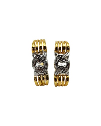 tes eslaboPendientes bicolor diamantes oro 18k