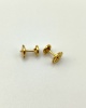 Pendientes redondos satinados diamantes oro amarillo 18k