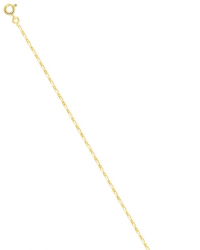 Pulsera fina alternada 1+1 ancho 1.5 mm en oro amarillo 18k