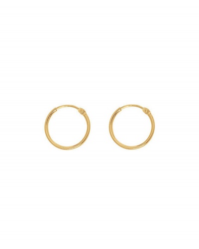 Pendientes aros mini en oro 18 quilates diámetro 10 mm