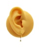 Hoops with chain and ball design diameter 14 mm in 18k yellow gold