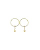 Hoops with chain and ball design diameter 14 mm in 18k yellow gold
