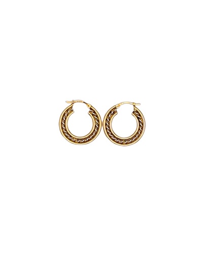 Flat twisted hoops in 2-tone 750 gold 20 mm diameter