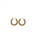 Flat twisted hoops 18k yellow and white gold
