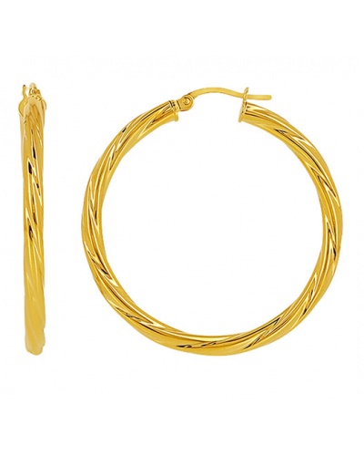 Aros grandes trenzados diámetro 47 mm oro amarillo 18 quilates