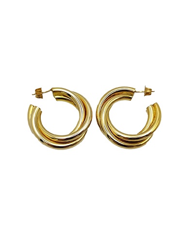 Pendientes aros entrelazados diámetro 27 mm oro amarillo 18 quilates