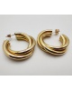 Interwoven rings hoops 27 mm diameter in 18-carat yellow gold