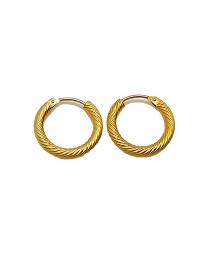 Aros trenzados 16 mm oro amarillo 18 quilates