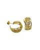 Filigree heart hoops, 20 mm diameter, in 18k yellow gold, handmade