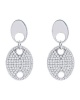 Pendientes calabrote doble pavé de circonitas y plata 925