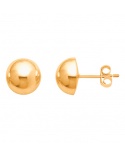 15 mm half-ball earrings in 18k yellow gold