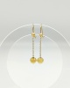 Long 6 mm ball earrings in 18k yellow gold