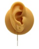 Pendientes largos cadena traversante oro 18 quilates