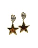 Boucles d'oreilles Star étoile zircons or jaune 750