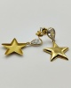 Boucles d'oreilles Star étoile zircons or jaune 750