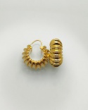 18k yellow gold beaded hoop earrings