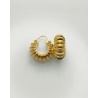 18k yellow gold beaded hoop earrings